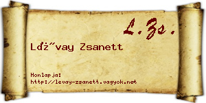 Lévay Zsanett névjegykártya